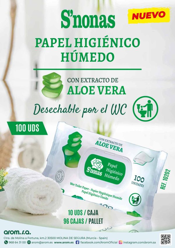 Papel Higiénico Húmedo S'nonas 100 Unidades - Imagen 2